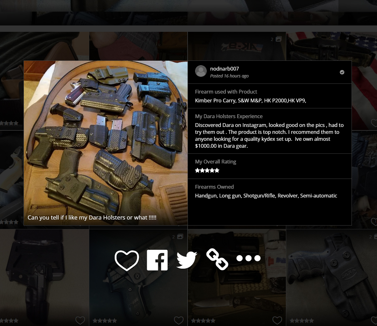 Customer Reviews Dara Kydex Holsters Dara Holsters Gear